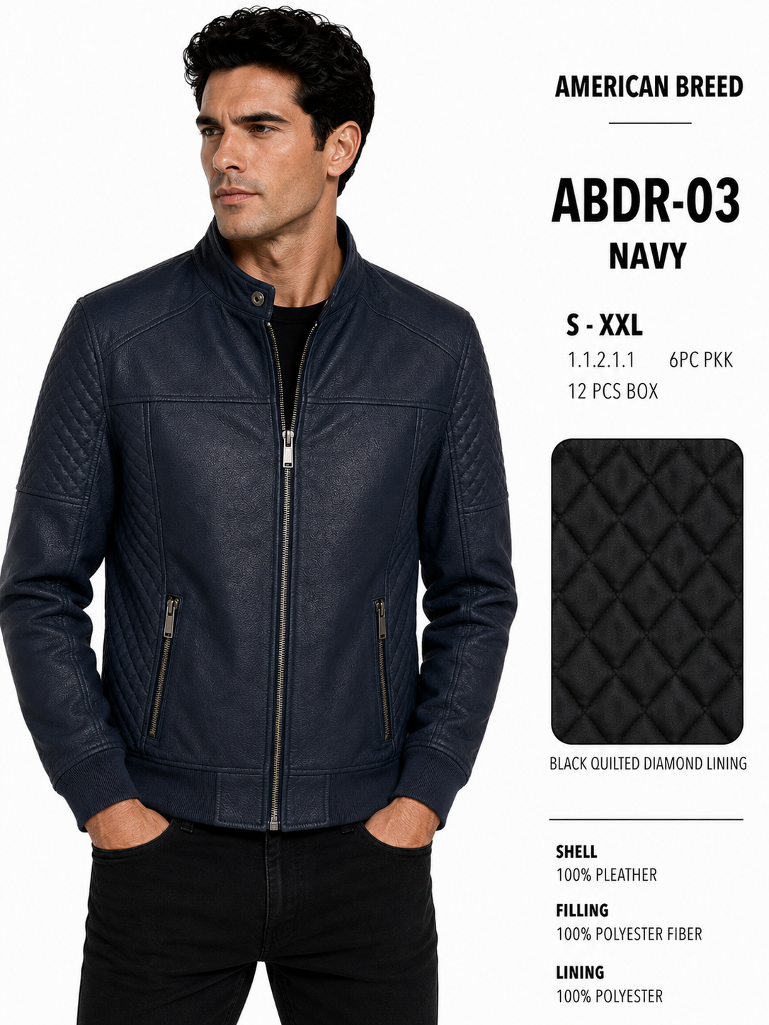 ABDR-03 AMERICAN BREED FASHION JACKET- PER PREPACK