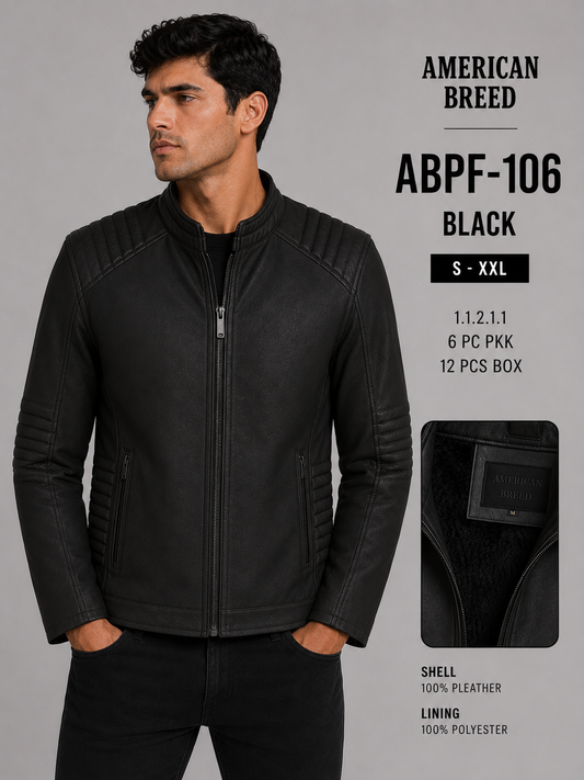 ABPF-106 AMERICAN BREED MEN'S FANCY PU JACKET- PER PREPACK