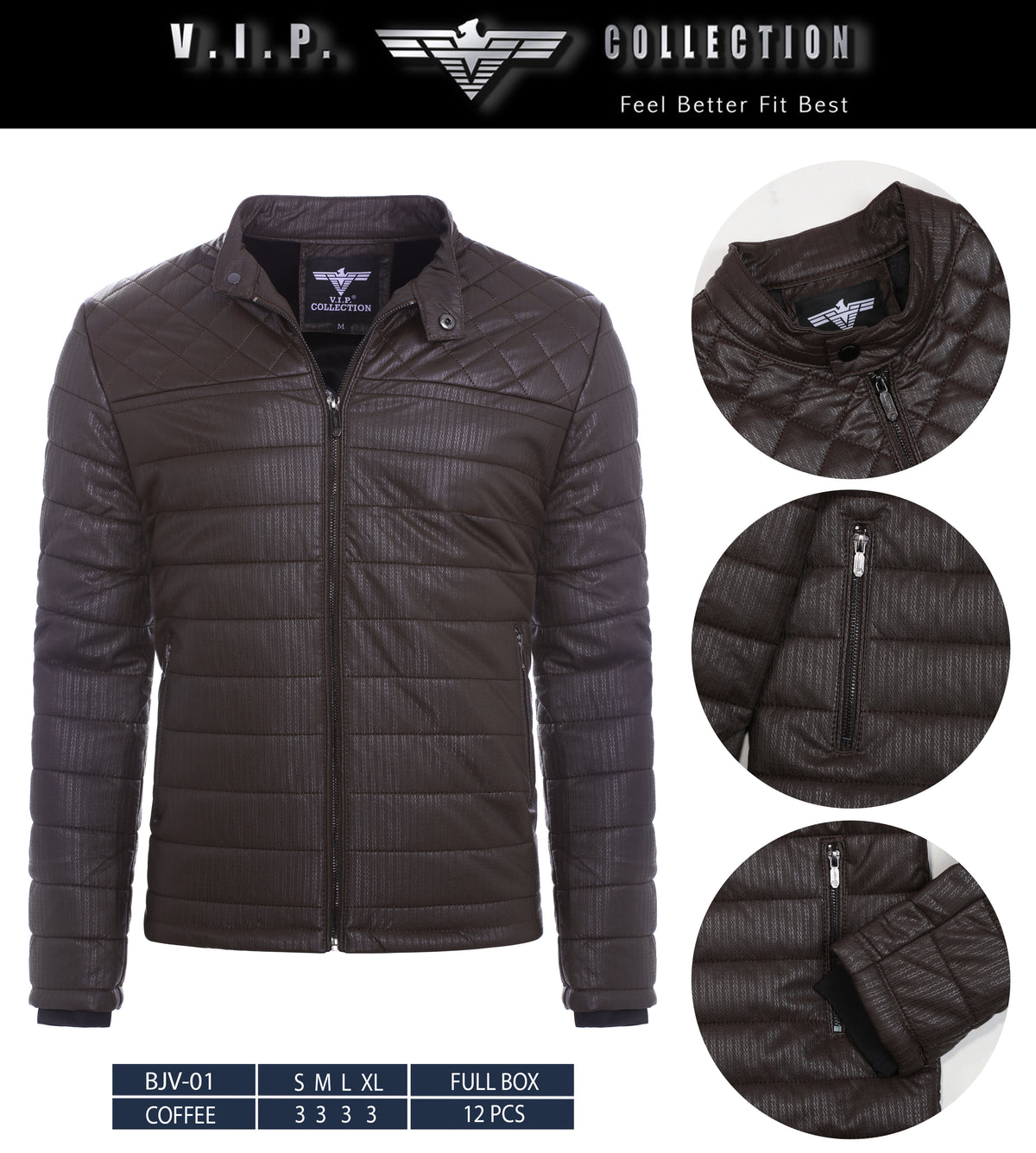 BJV-01 VIP WAXY PU JACKET- PER PREPACK