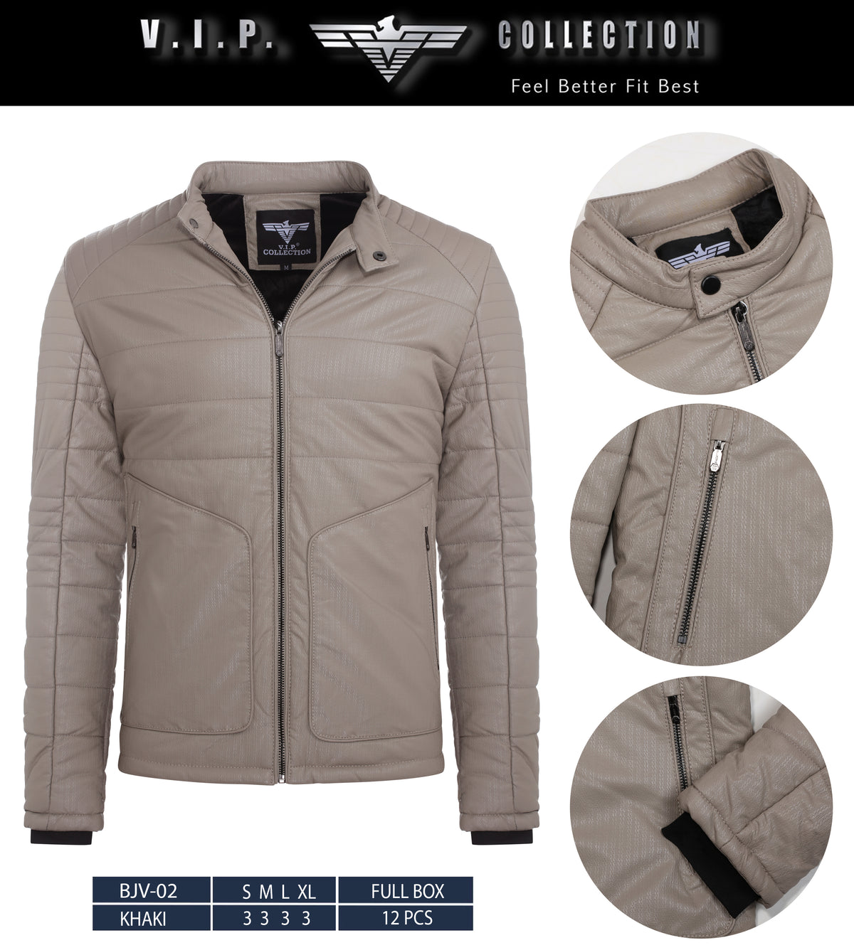 BJV-02 VIP WAXY PU JACKET- PER PREPACK