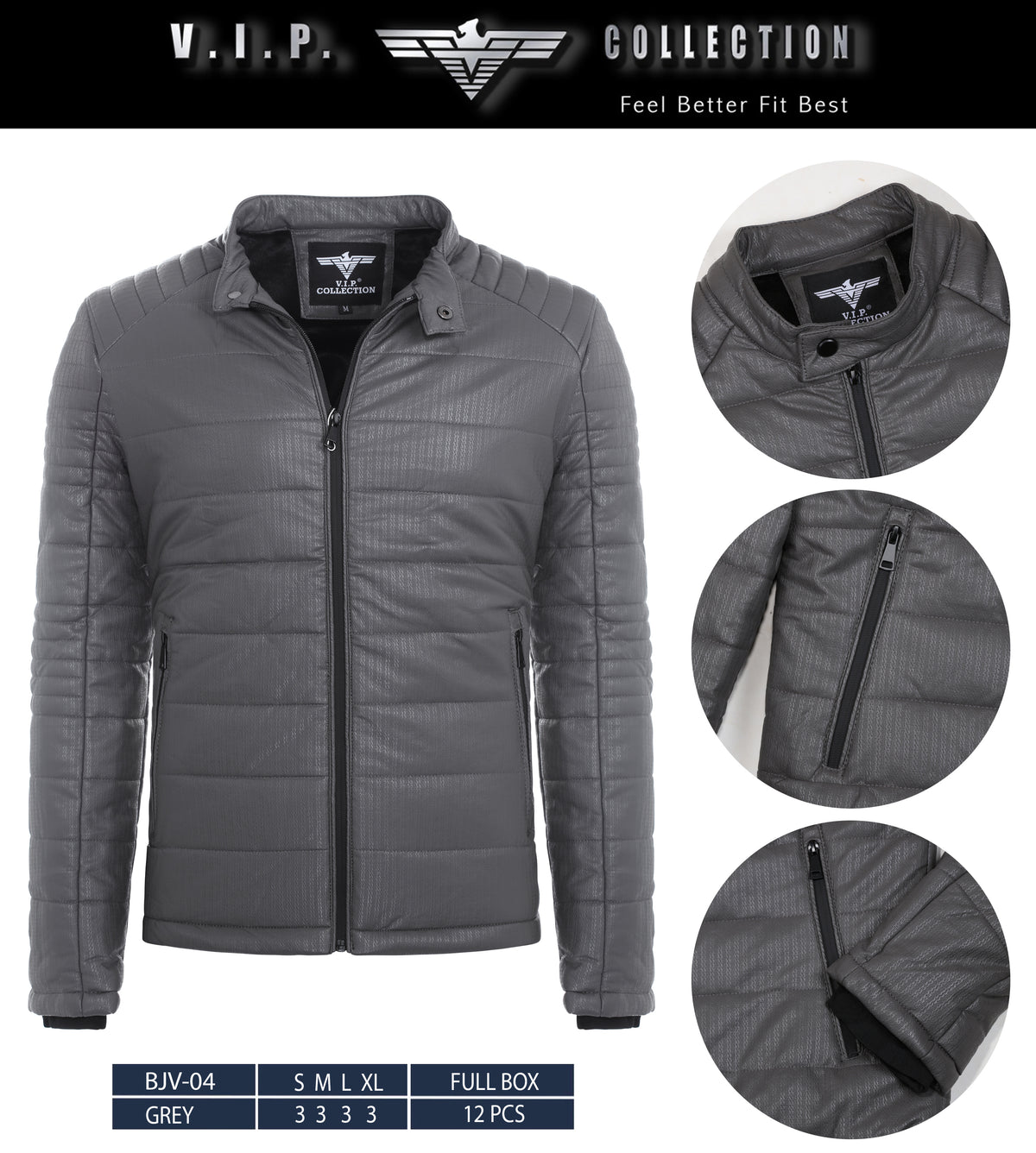 BJV-04 VIP WAXY PU JACKET- PER PREPACK