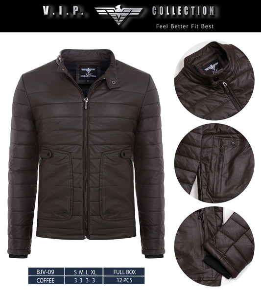 BJV-09 VIP WAXY PU JACKET- PER PREPACK
