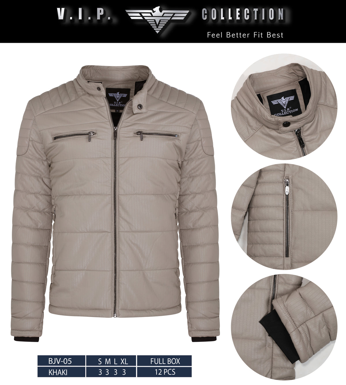 BJV-05 VIP WAXY PU JACKET- PER PREPACK