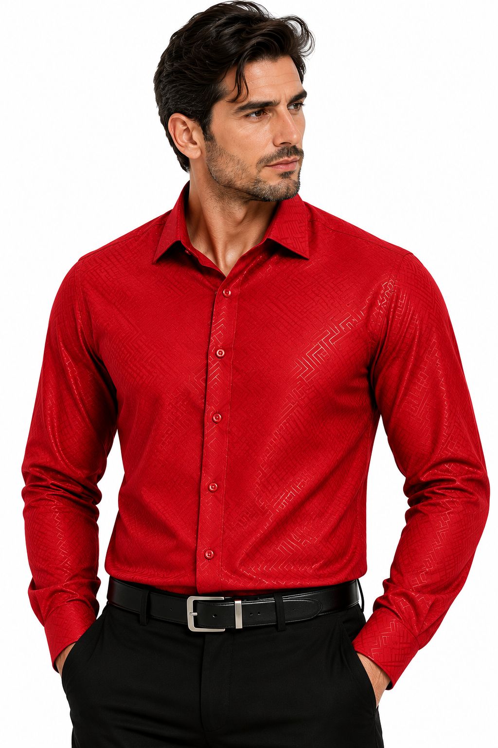 VELW-08 VIP FANCY LS EMBOSSED SHIRT