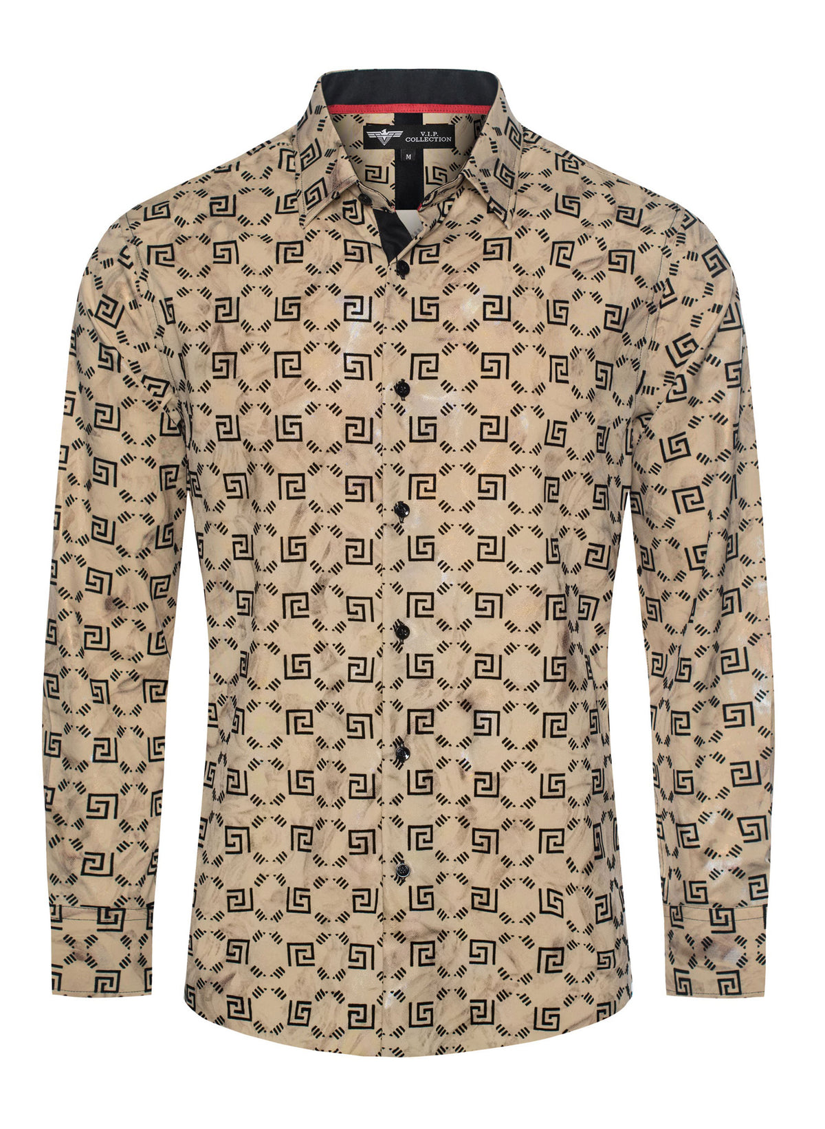 VIFL-199 VIP COLLECTION MEN'S L/S FLOCK SHIRT