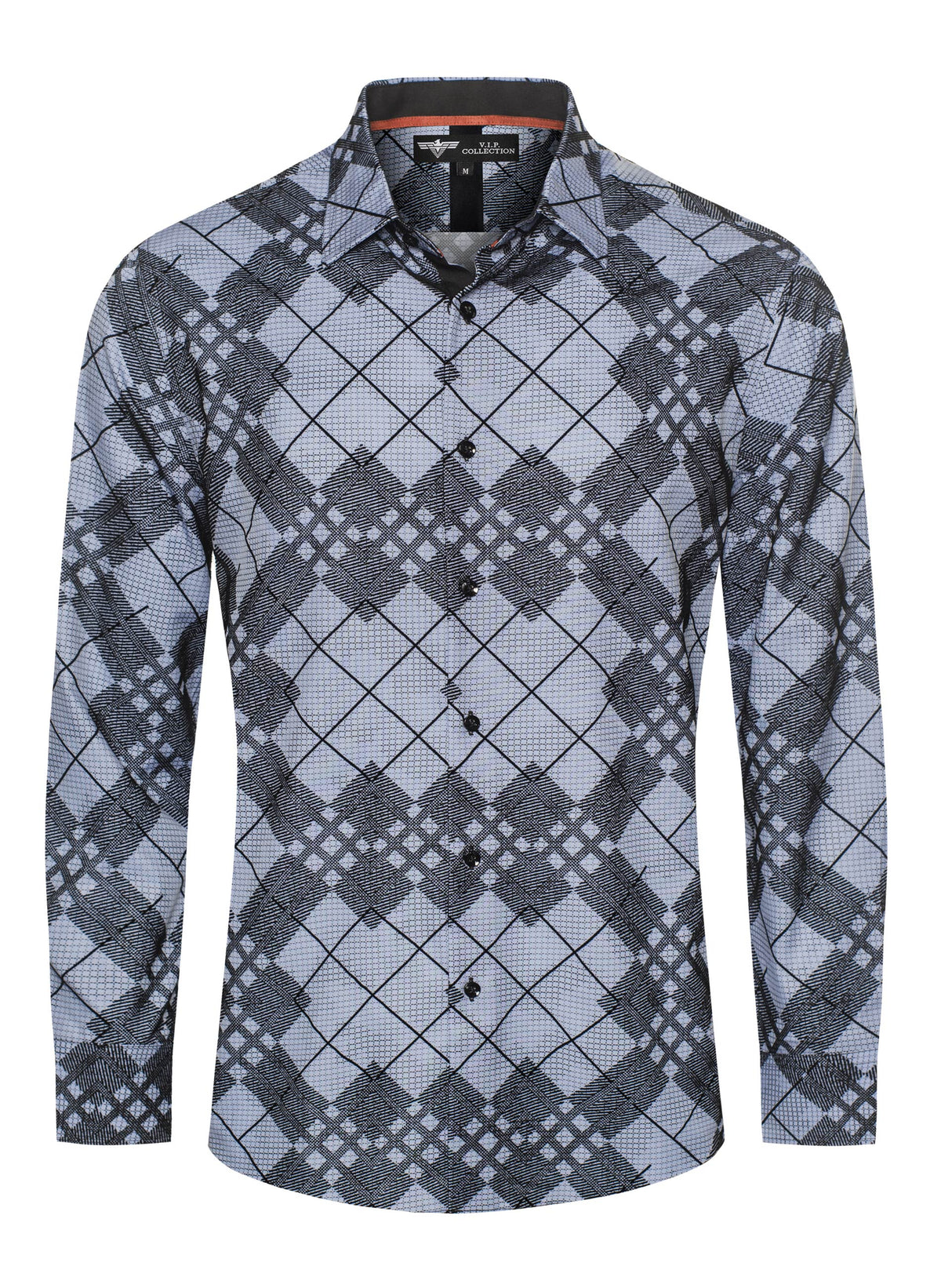 VIFL-231 VIP COLLECTION MEN'S L/S FLOCK SHIRT