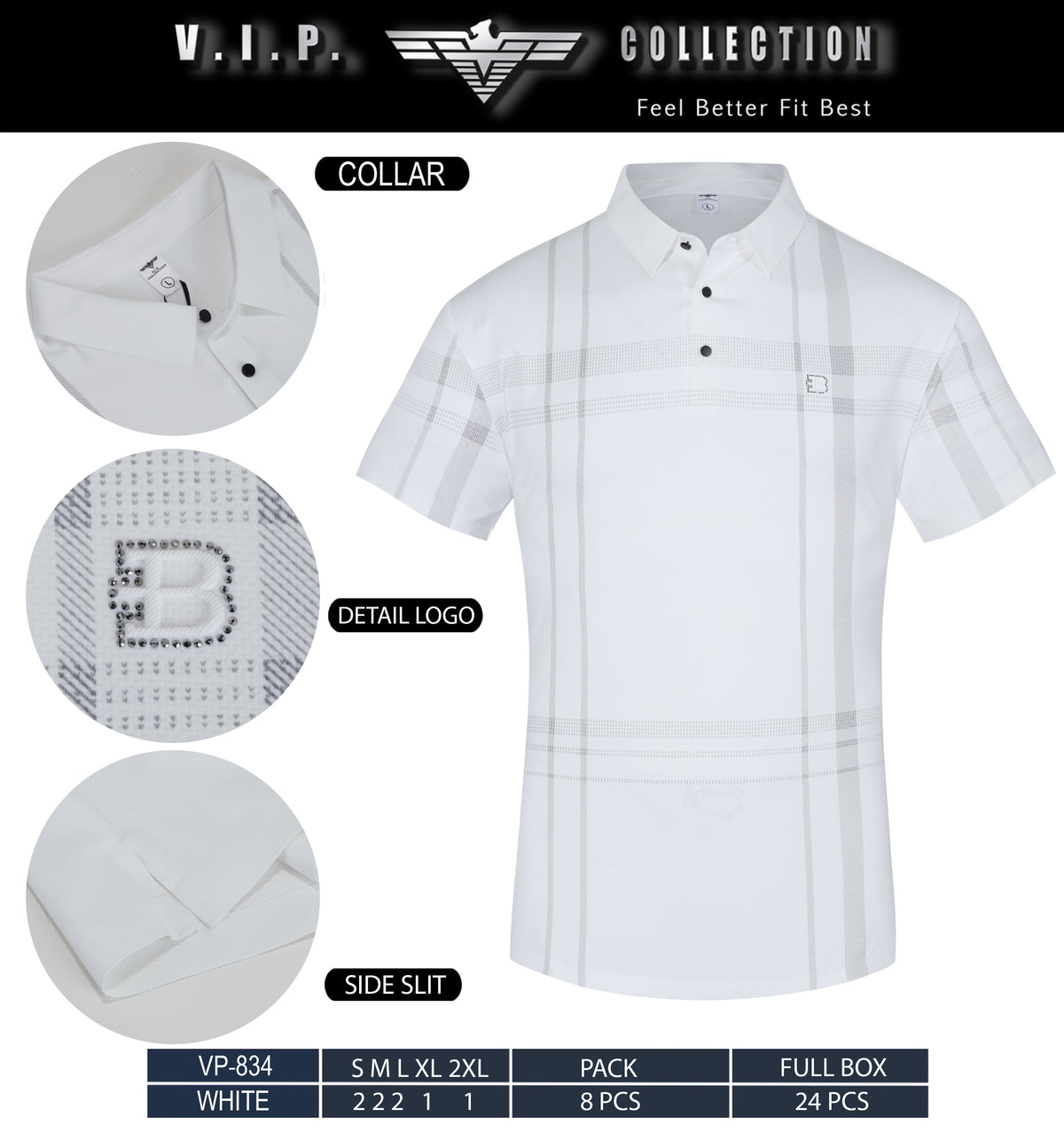 VP-834 V.I.P FANCY POLO