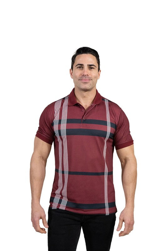 GGP-22 Men's Athletic-Fit Striped Polo Shirt
