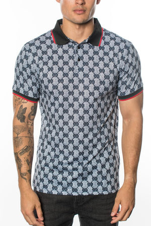 GGP-32 Signature Print Cotton Stretch Polo