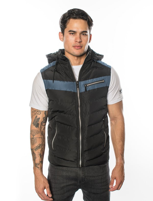 VP-2 City Chic VIP Men's Vest with Detachable Hood - 6 PACK