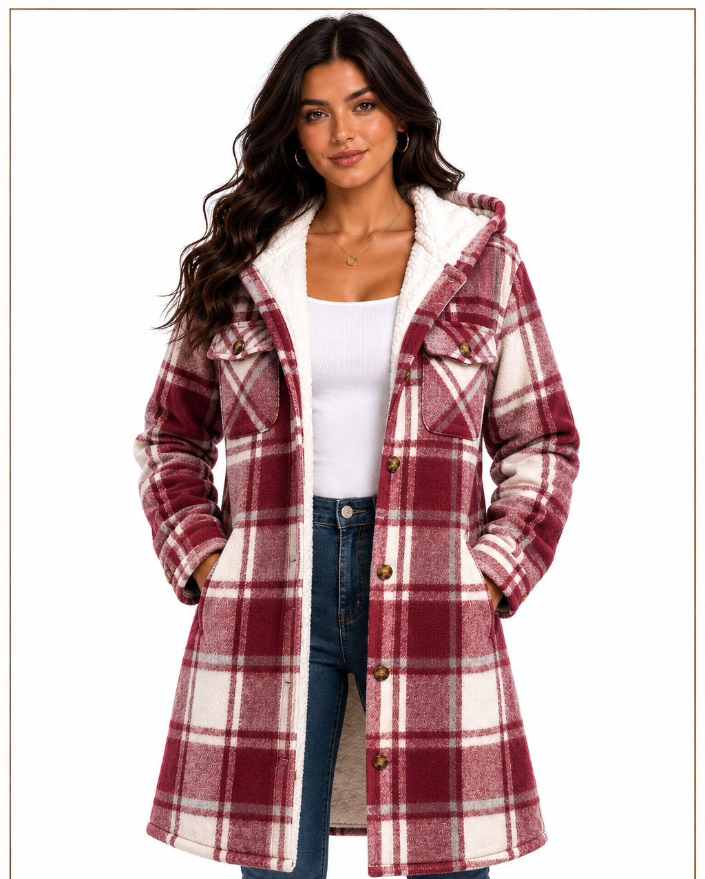 JL-2502 WOMEN'S PLAID JACKET - PER PREPACK