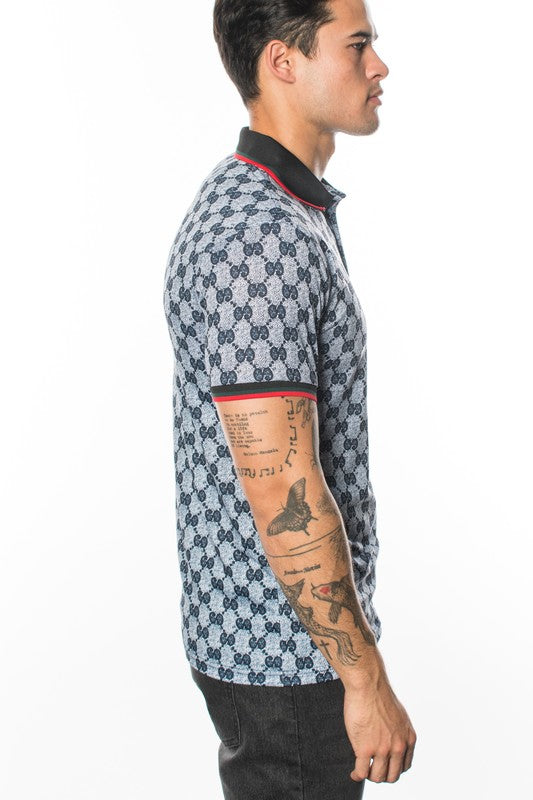 GGP-32 Signature Print Cotton Stretch Polo