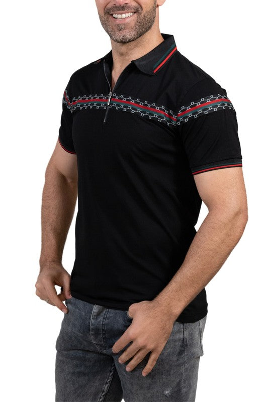 GGP-31 Zippered Cotton Blend Polo