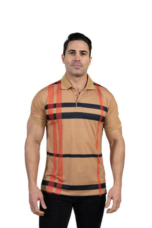 GGP-22 Men's Athletic-Fit Striped Polo Shirt