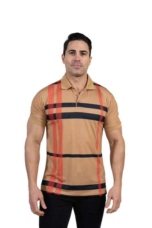 GGP-22 Men's Athletic-Fit Striped Polo Shirt