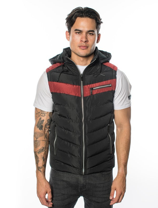 VP-2 City Chic VIP Men's Vest with Detachable Hood - 6 PACK