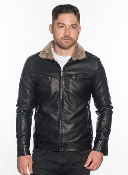 ABPC- 5   AMERICAN BREED MEN'S FANCY PU JACKET- PER PREPACK