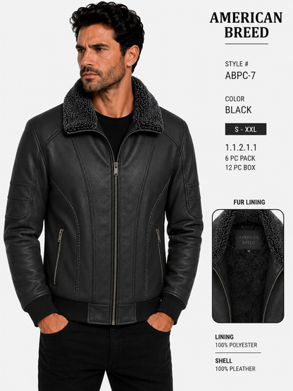 ABPC- 7   AMERICAN BREED MEN'S FANCY PU JACKET- PER PREPACK