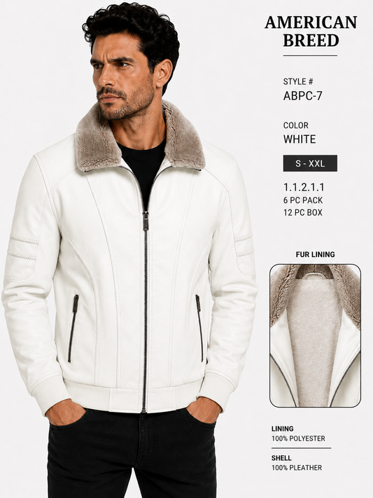 ABPC- 7   AMERICAN BREED MEN'S FANCY PU JACKET- PER PREPACK