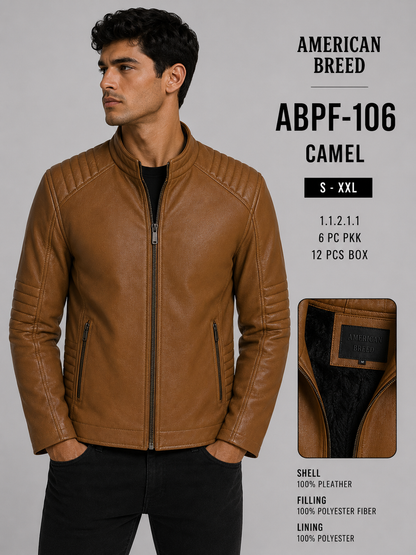 ABPF-106  AMERICAN BREED MEN'S FANCY PU JACKET- PER PREPACK
