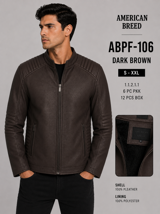 ABPF-106  AMERICAN BREED MEN'S FANCY PU JACKET- PER PREPACK