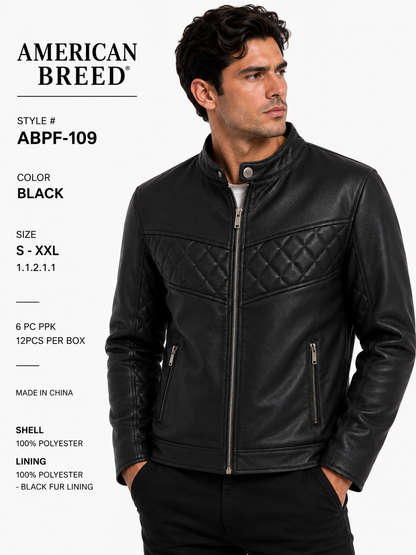 ABPF-109  AMERICAN BREED MEN'S FANCY PU JACKET- PER PREPACK