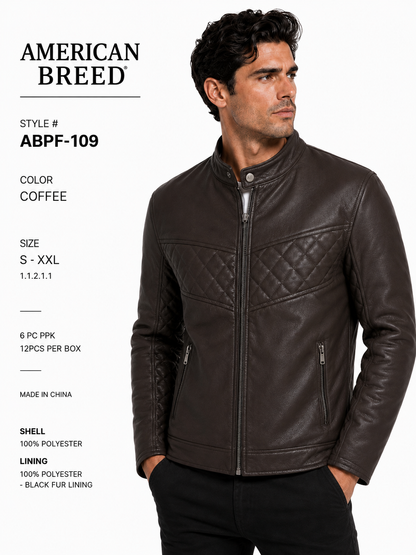 ABPF-109  AMERICAN BREED MEN'S FANCY PU JACKET- PER PREPACK
