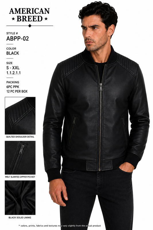 ABPP-02   AMERICAN BREED MEN'S FANCY PU JACKET- PER PREPACK