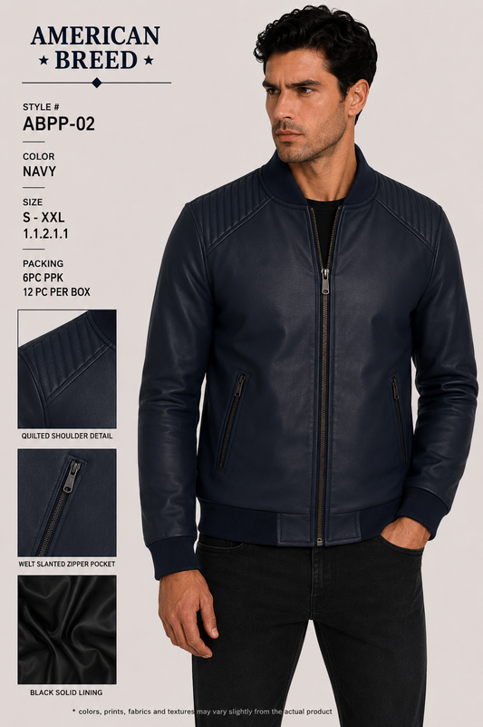 ABPP-02   AMERICAN BREED MEN'S FANCY PU JACKET- PER PREPACK