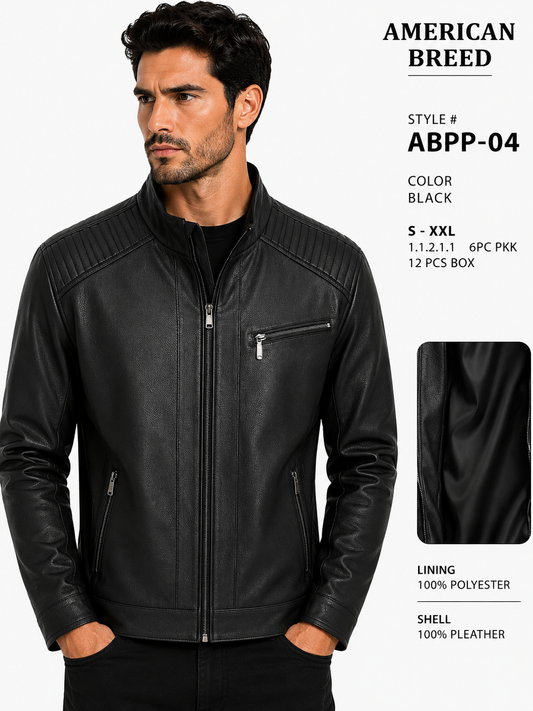 ABPP-04   AMERICAN BREED MEN'S FANCY PU JACKET- PER PREPACK