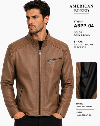 ABPP-04   AMERICAN BREED MEN'S FANCY PU JACKET- PER PREPACK