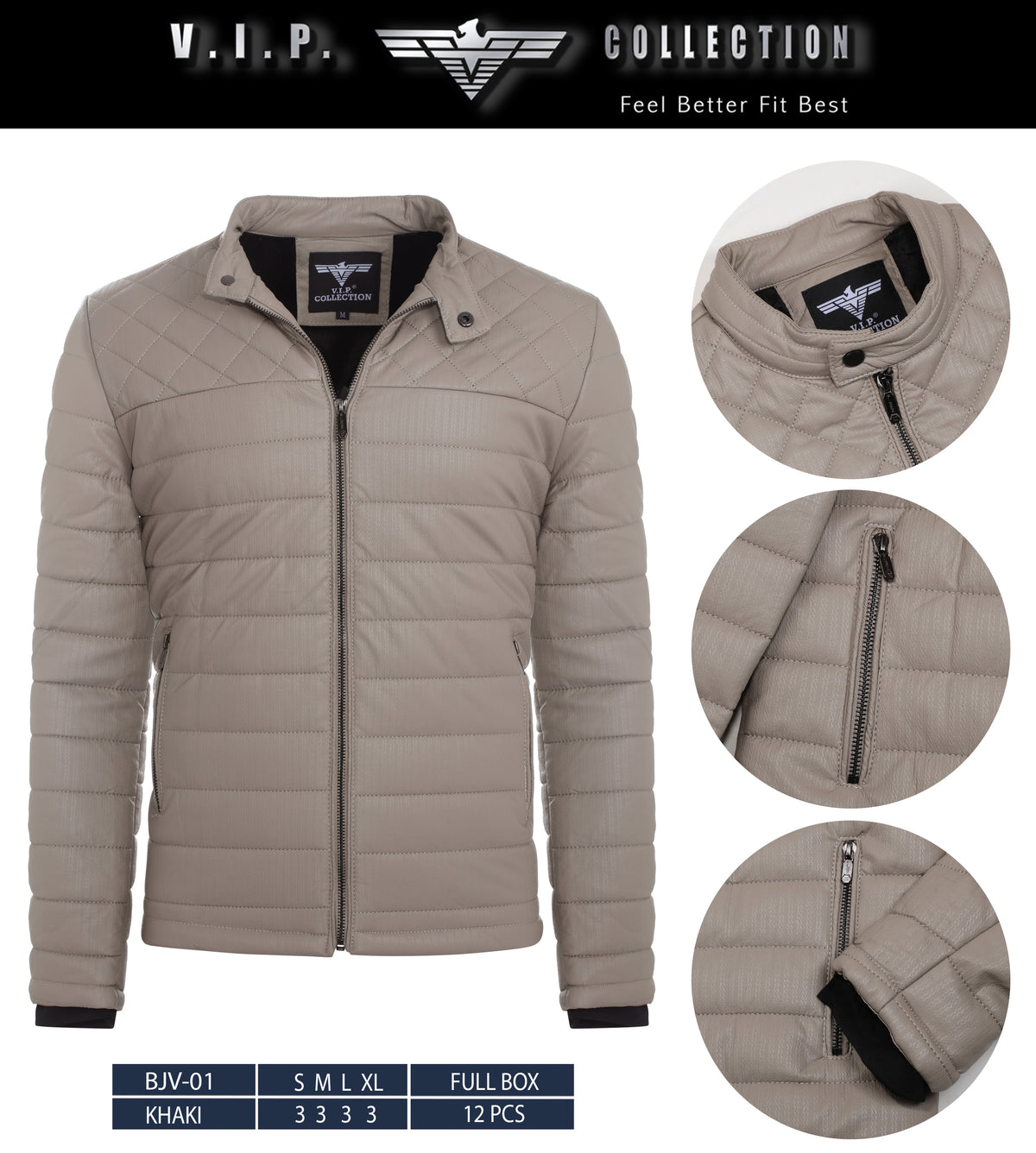 BJV-01  VIP WAXY PU JACKET- PER PREPACK