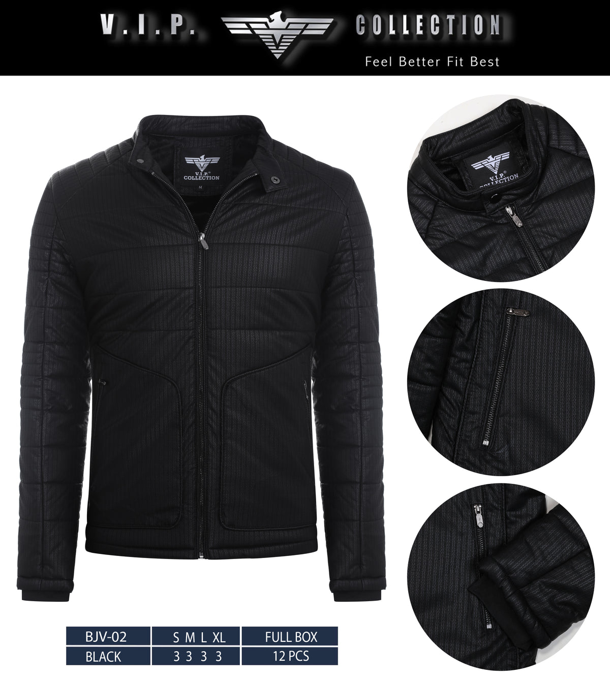 BJV-02  VIP WAXY PU JACKET- PER PREPACK