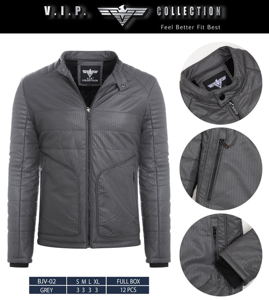 BJV-02  VIP WAXY PU JACKET- PER PREPACK