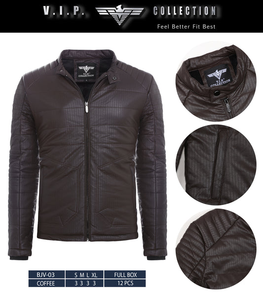 BJV-03  VIP WAXY PU JACKET- PER PREPACK