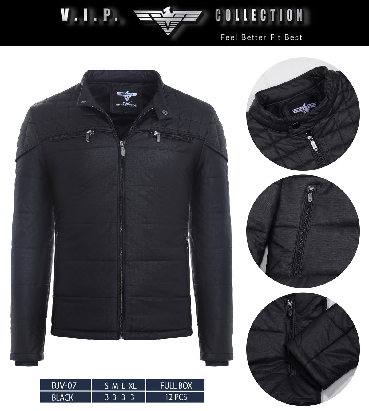 BJV-07  VIP WAXY PU JACKET- PER PREPACK