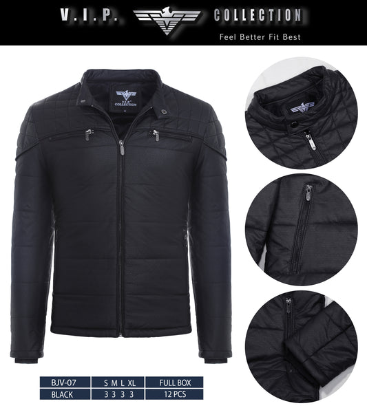 BJV-07  VIP WAXY PU JACKET- PER PREPACK