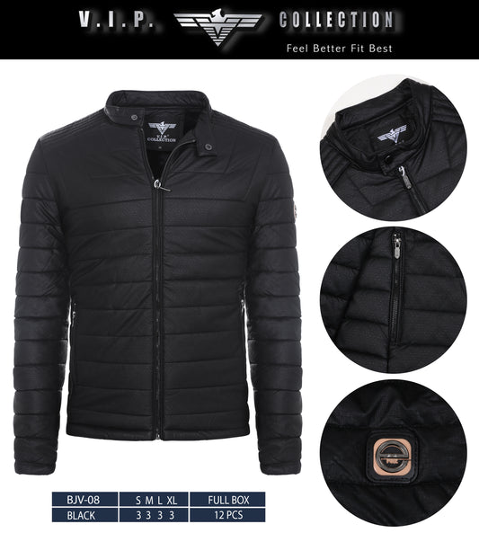 BJV-08  VIP WAXY PU JACKET- PER PREPACK
