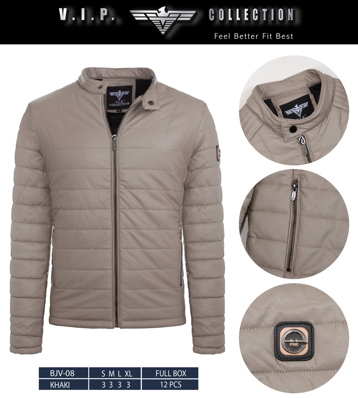 BJV-08  VIP WAXY PU JACKET- PER PREPACK