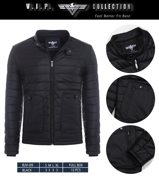 BJV-09  VIP WAXY PU JACKET- PER PREPACK