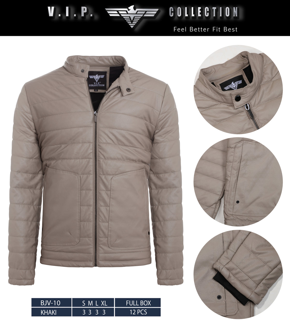 BJV-10  VIP WAXY PU JACKET- PER PREPACK