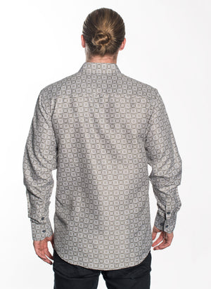 LSWG-357 MEN'S PRINTED LONG SLEEVE DRESS SHIRT
