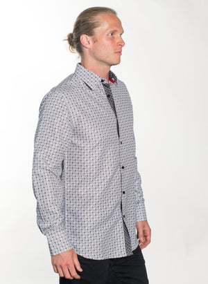 LSWG-361 MEN'S PRINTED LONG SLEEVE DRESS SHIRT