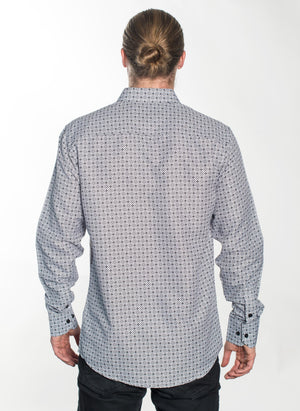 LSWG-361 MEN'S PRINTED LONG SLEEVE DRESS SHIRT