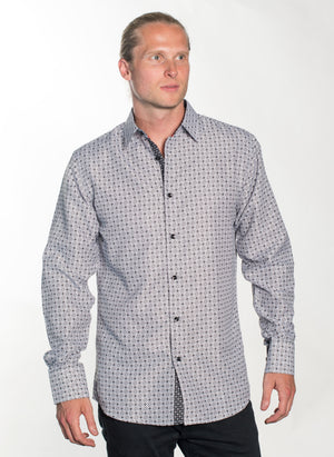 LSWG-361 MEN'S PRINTED LONG SLEEVE DRESS SHIRT