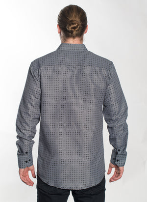 LSWG-388 MEN'S PRINTED LONG SLEEVE DRESS SHIRT