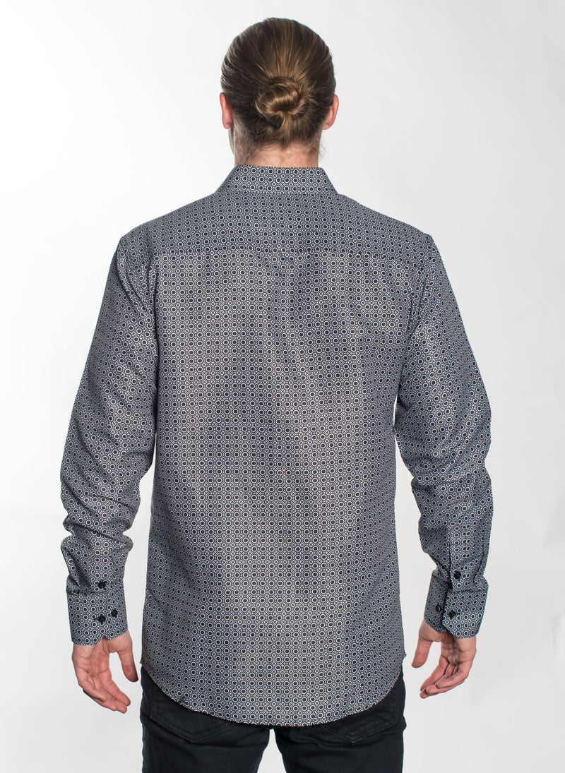 LSWG-388 MEN'S PRINTED LONG SLEEVE DRESS SHIRT