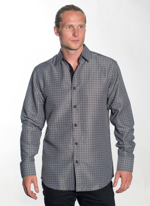 LSWG-388 MEN'S PRINTED LONG SLEEVE DRESS SHIRT