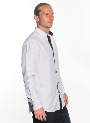 LSWG-399 MEN'S PRINTED LONG SLEEVE DRESS SHIRT