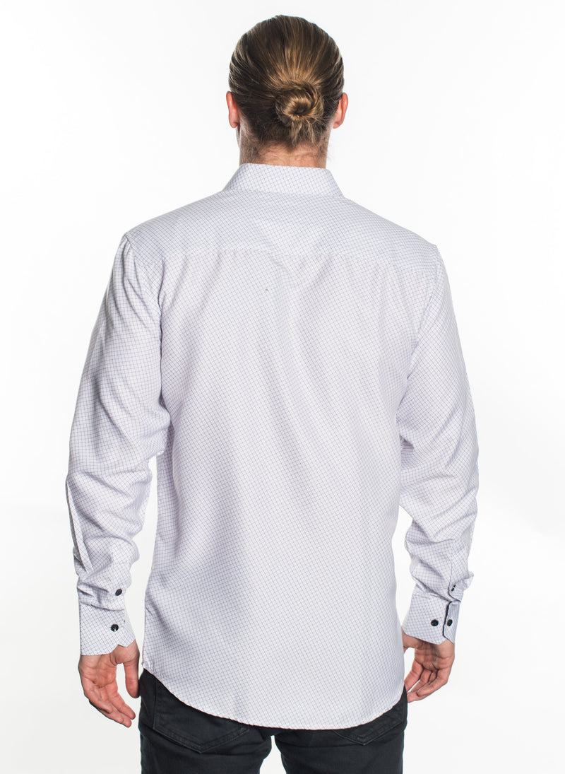 LSWG-399 MEN'S PRINTED LONG SLEEVE DRESS SHIRT
